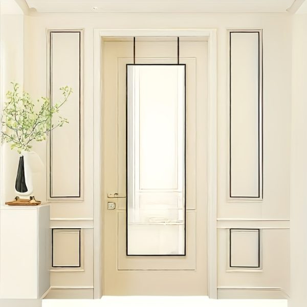 1pc Rectangular Hanging Door Mirror, Minimalist Aluminum Frame Mirror Full-body Mirror Behind The Wall Hanging Wall Door, Can Be Used For Fitting Rooms, Bedrooms, Gyms, Bathrooms, Home Decoration