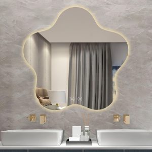 20 X 20 Inch Mirror For Bathroom Anti-Fog, Mirrors For Bathroom Wall Mounted Explosion-Proof, Make Up Vanity Mirror 3 Colors Dimmable Touch Control