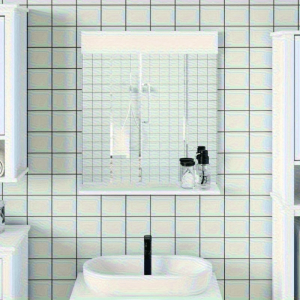 Bathroom Mirror with Shelf BERG White 23.6