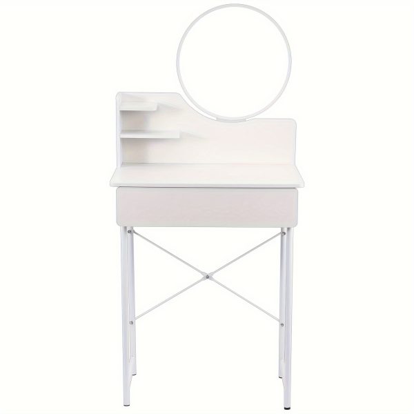 Makeup Dressing Table | Dressing Table With Storage Drawers | White Dressing Table With Illuminated Mirror For Bedroom And Dressing Room With Adjustable Brightness